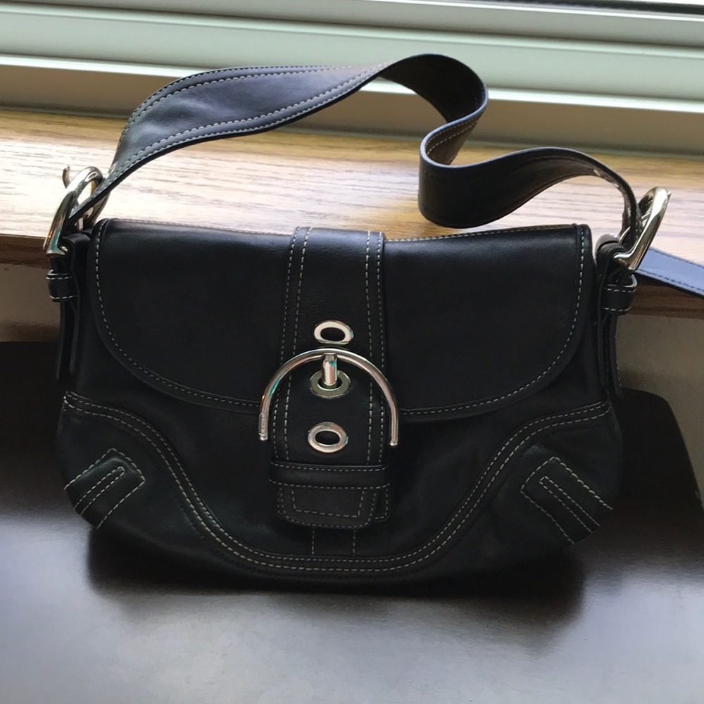Coach black leather purse